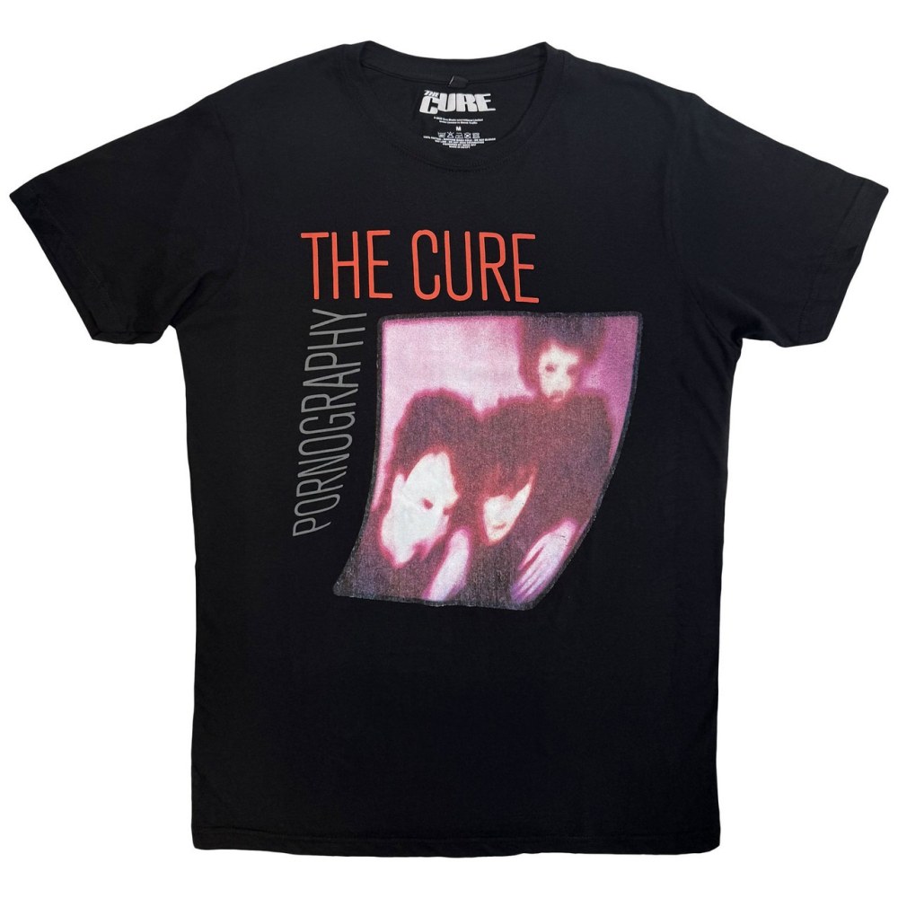 The Cure - Pornography Photo Warped Heren Tshirt - Zwart